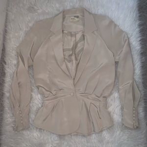 Elizabeth and James Beige Satin Blazer